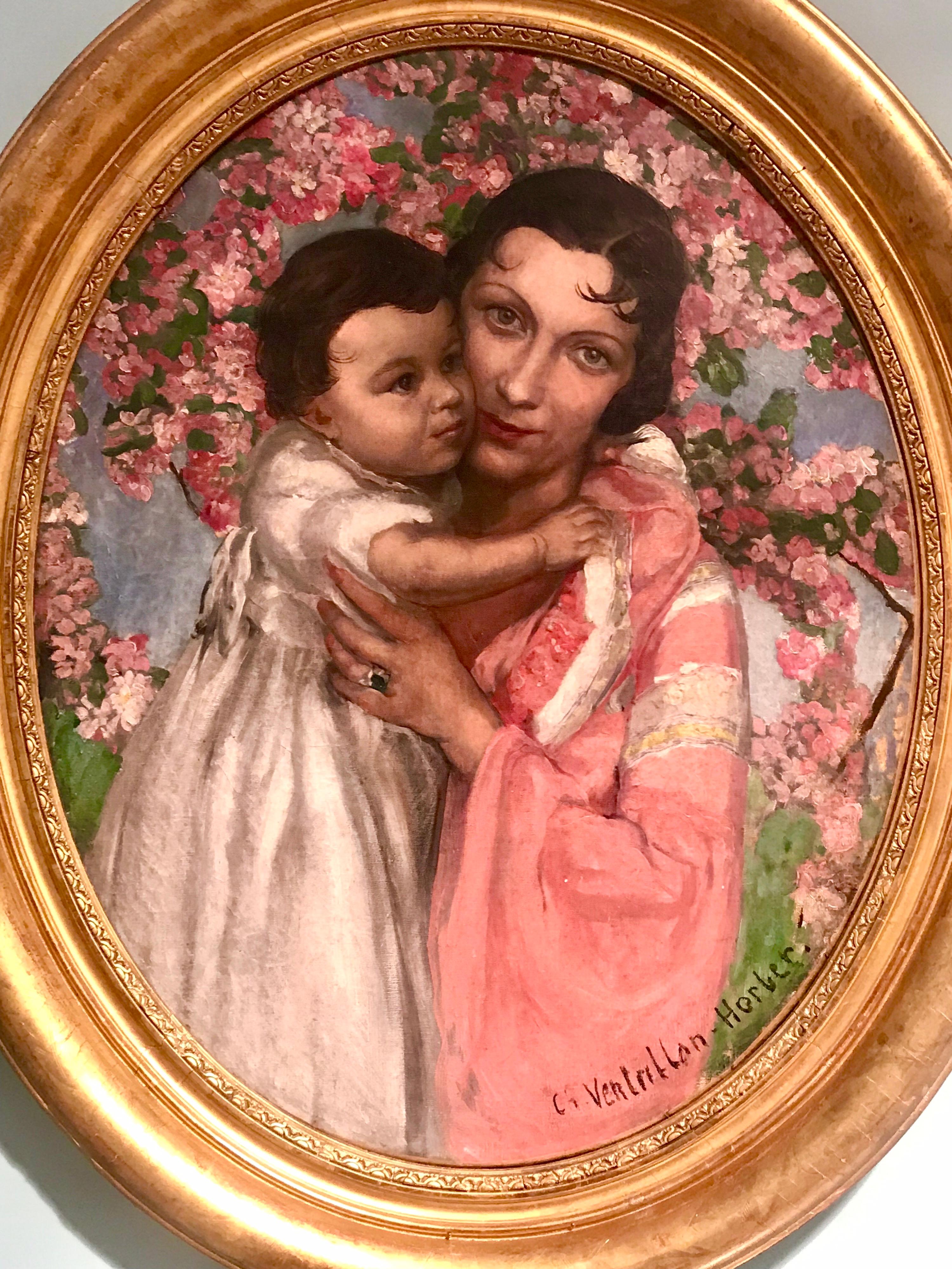 Óleo sobre lienzo art déco francés, firmado Art Decó en venta