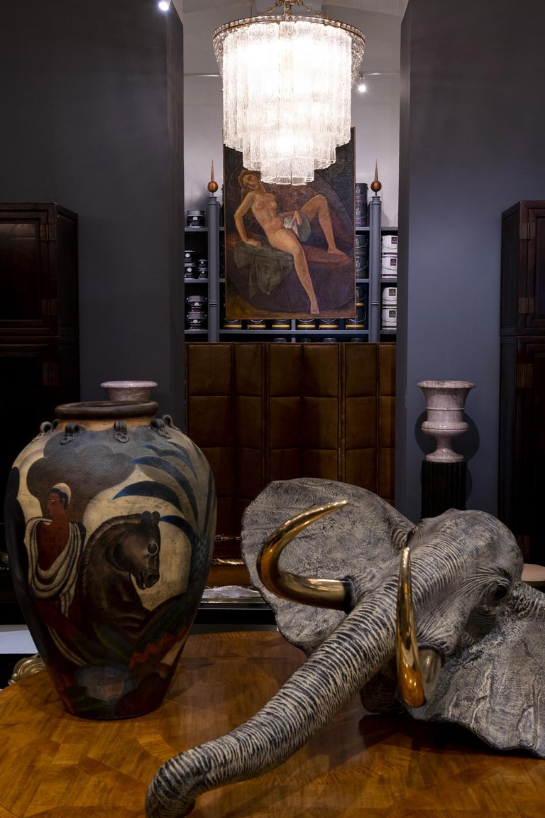 French Art Deco Oil Painting on Canvas by Gustave Florot, circa 1930