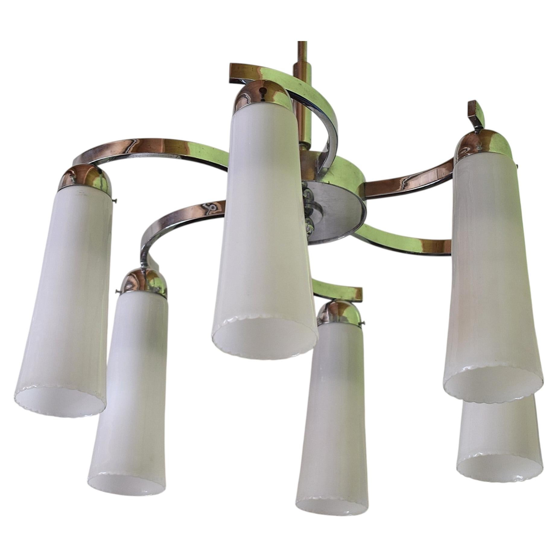 Lampada Opale Art Deco Francese in vendita