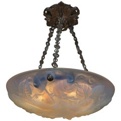 French Art Deco Opalescent Glass Chandelier
