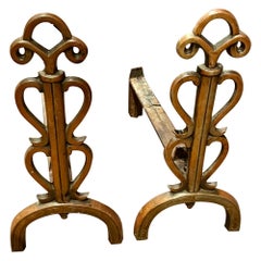 French Art Deco Original Andirons