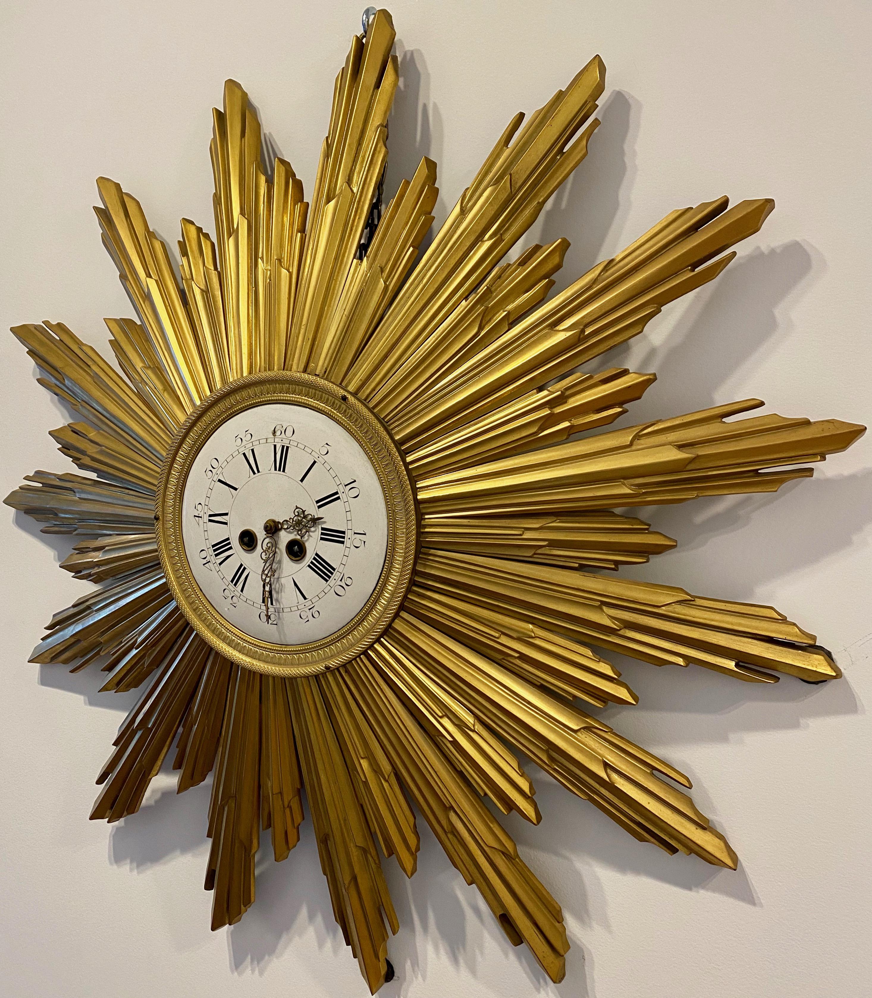 art deco sunburst clock