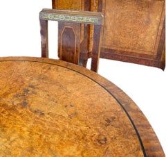 French Parisian Art Deco Ormolu Mounted Inlaid Oval Dining Table With Leaves