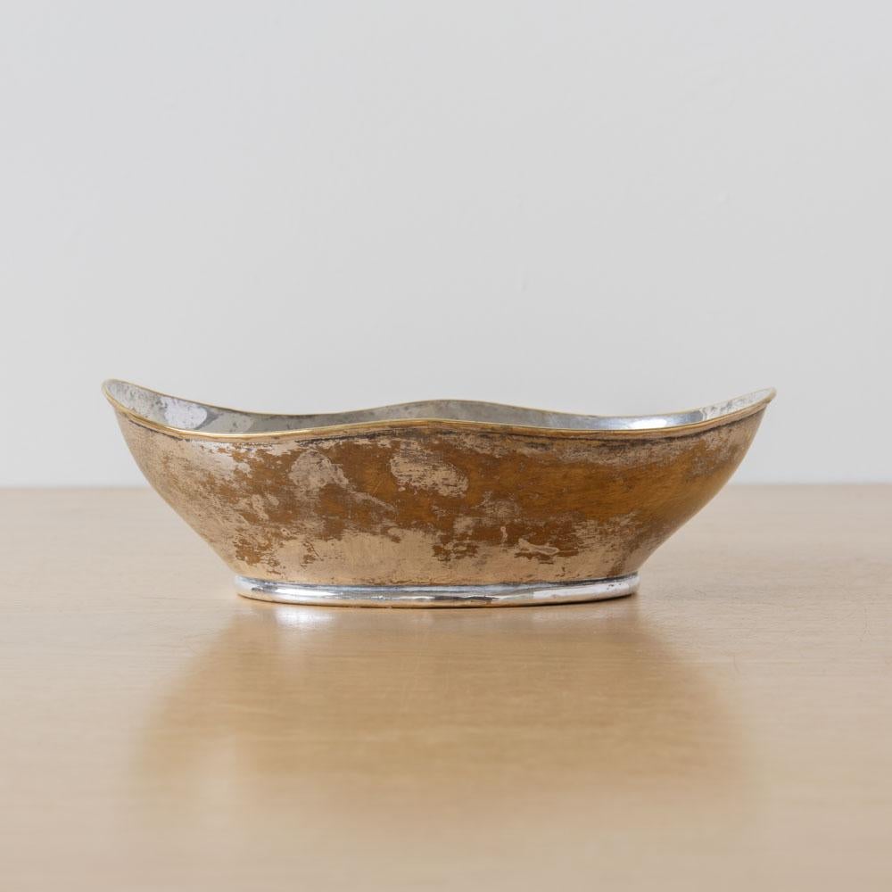 Placcato argento Ciotola ovale Art Deco francese in vendita