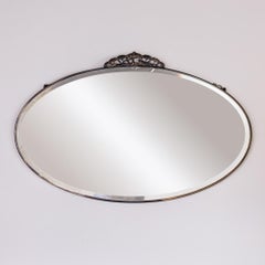 1930s French Art Deco Oval Mirror