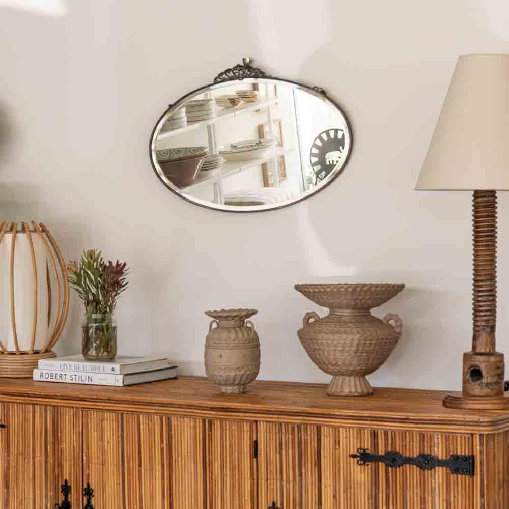 Art Déco Specchio ovale francese Art Deco Mirror in vendita