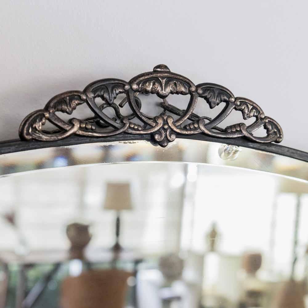 Metà XX secolo Specchio ovale francese Art Deco Mirror in vendita