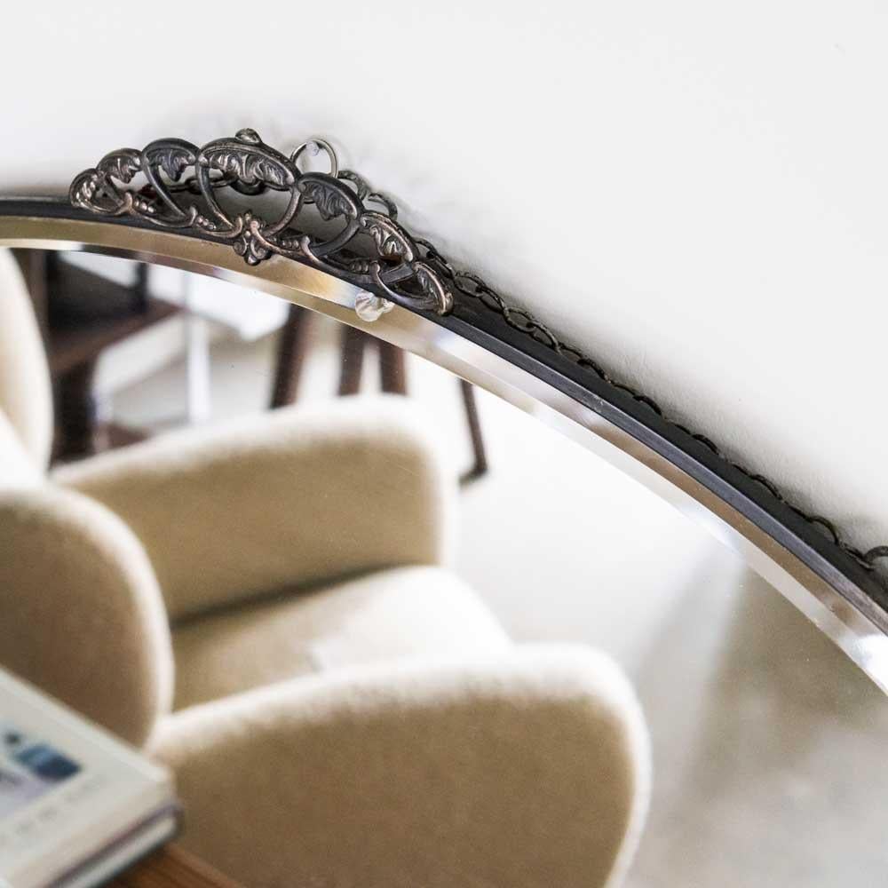 Specchio ovale francese Art Deco Mirror in vendita 2