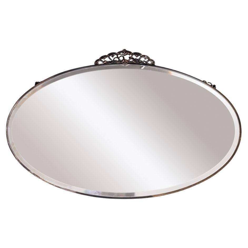 French Art Deco Oval Mirror