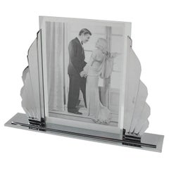 French Art Deco Oversized Chrome Picture Frame