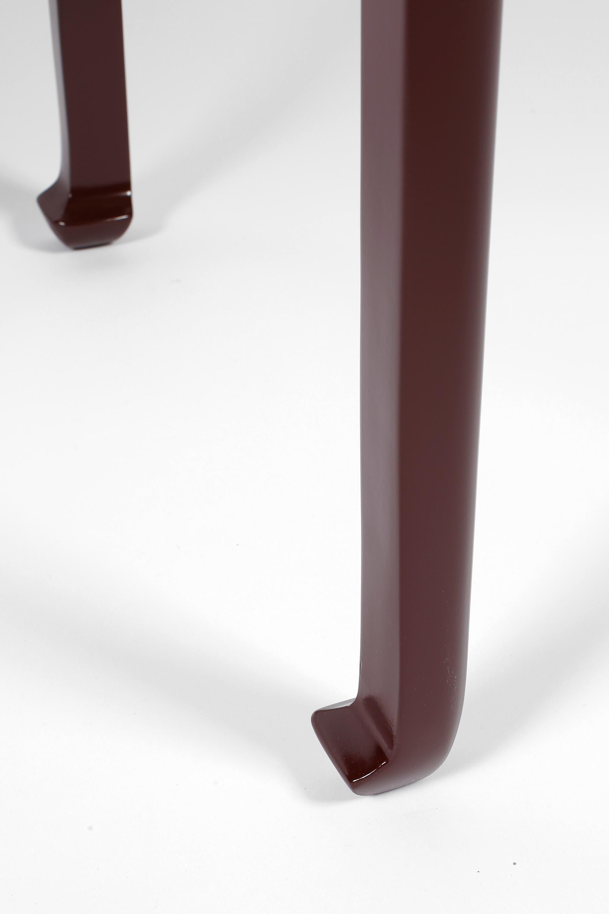 French Art Deco Oxblood Lacquer Atelier Martine Lamp Table For Sale 2