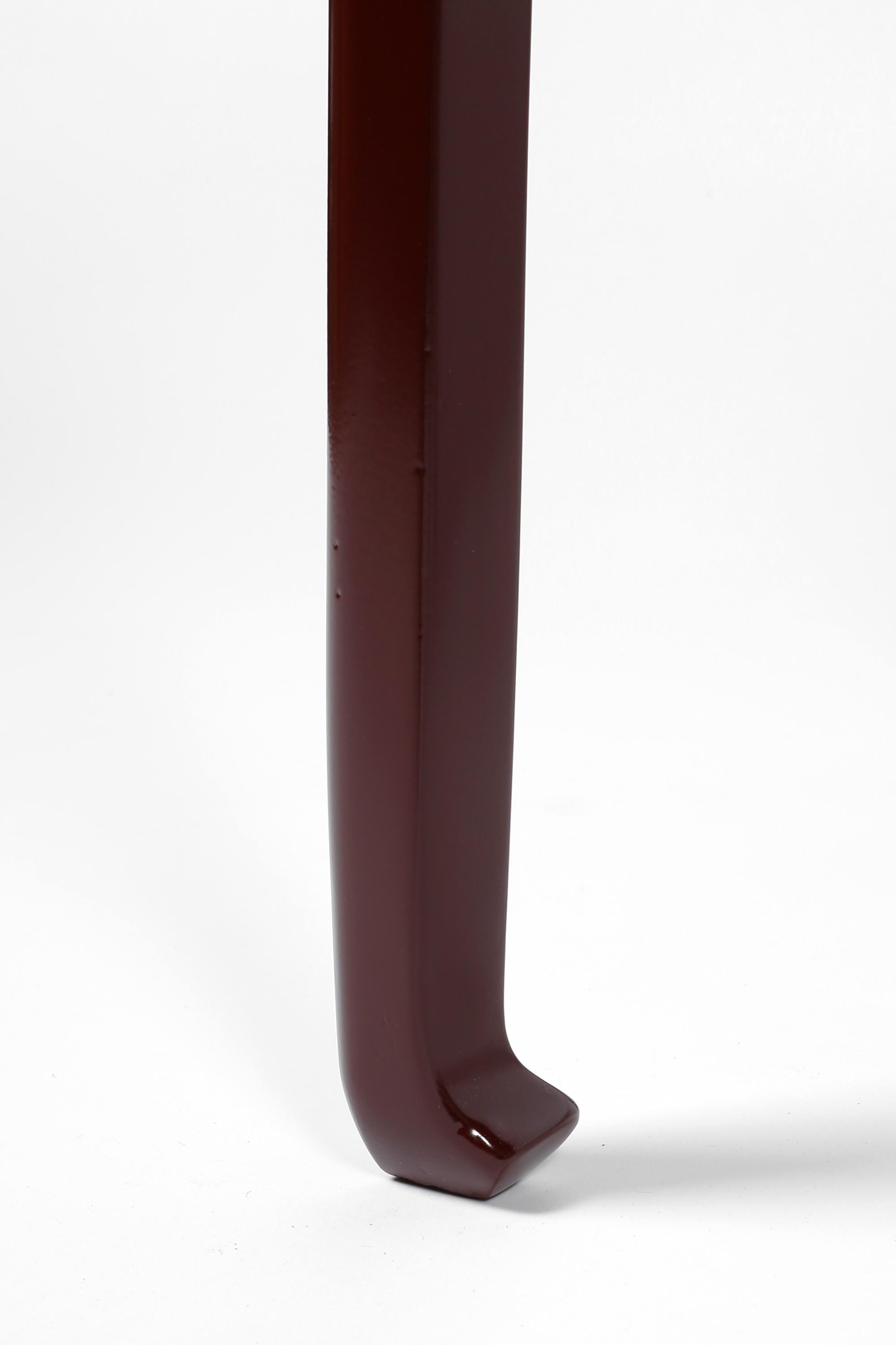 French Art Deco Oxblood Lacquer Atelier Martine Lamp Table For Sale 3