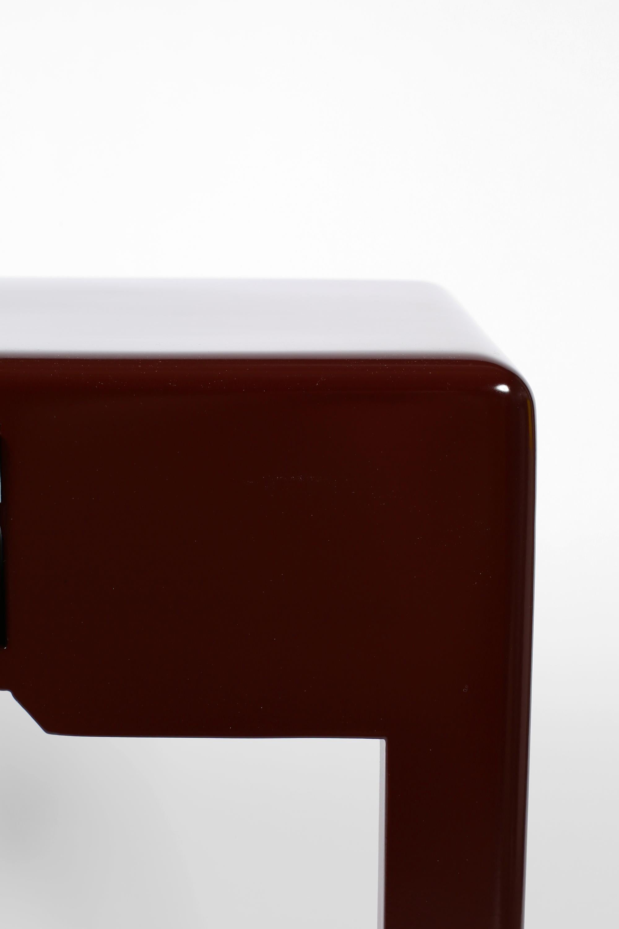 French Art Deco Oxblood Lacquer Atelier Martine Lamp Table For Sale 4