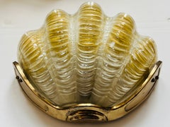 French Art Deco Oyster Glass Wall Lamp, 1930