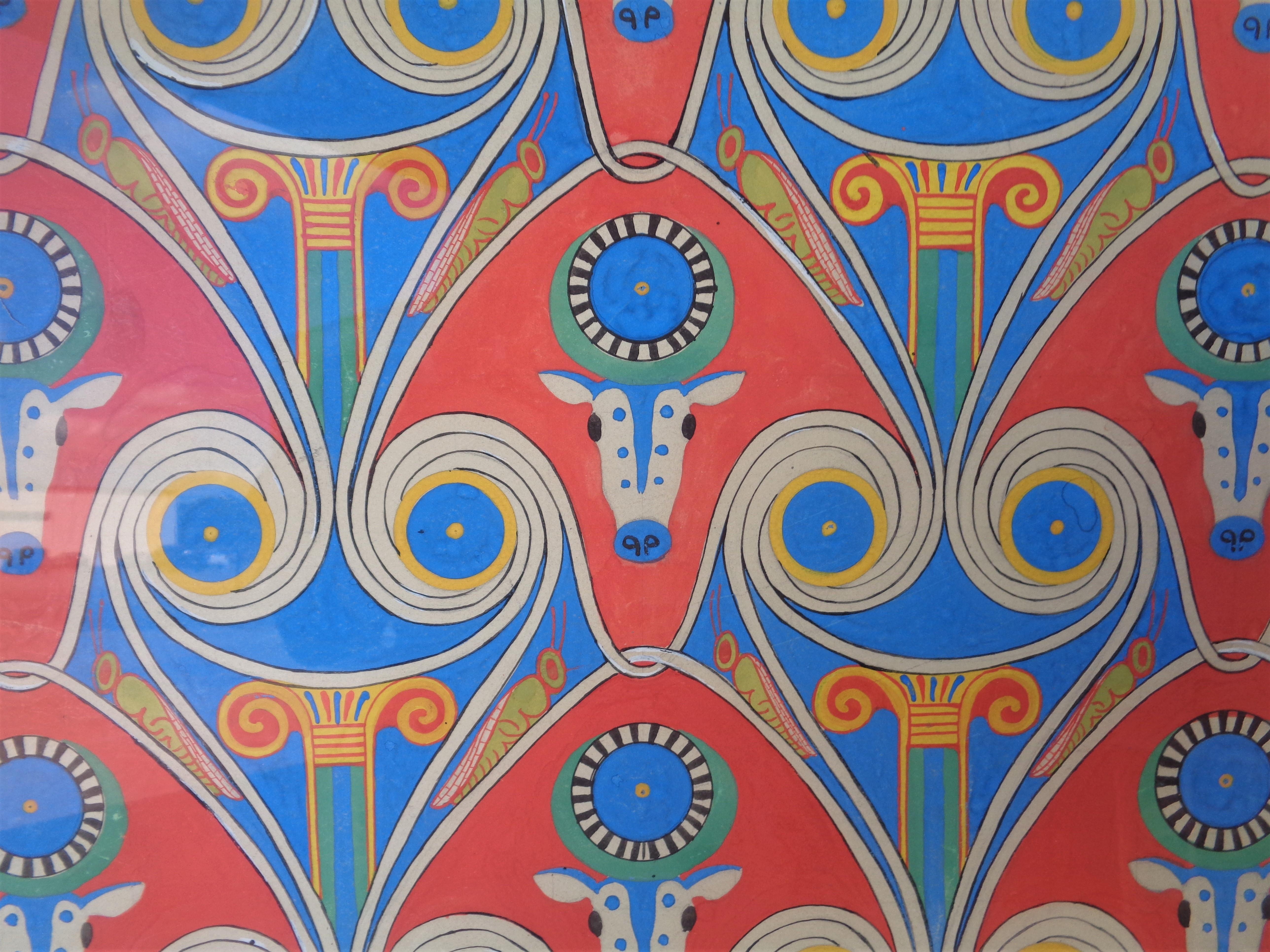 French Art Deco Painting Architectural Wallpaper Design, Circa 1920 1