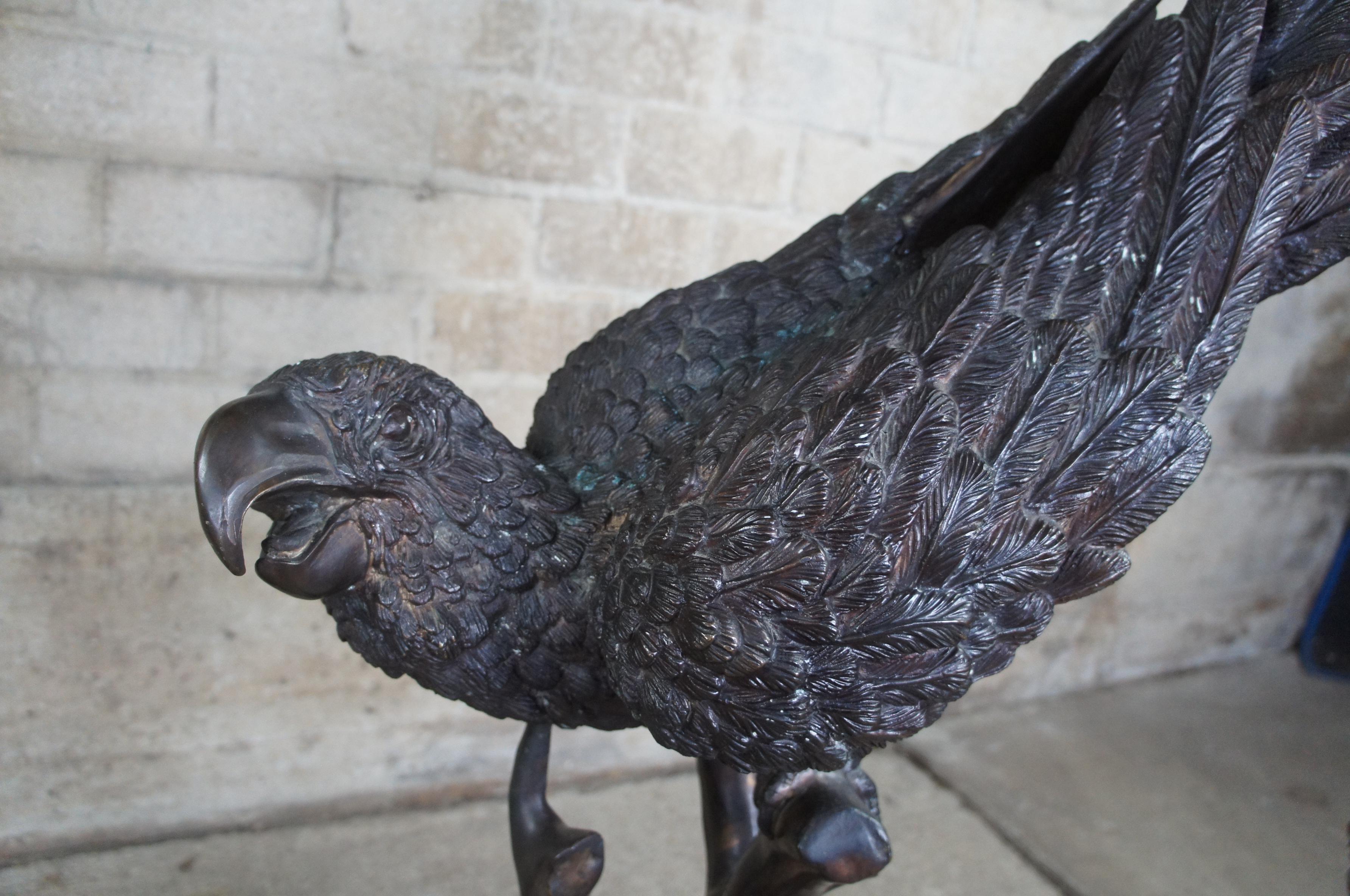 Pareja de esculturas de loros franceses Art Decó en bronce a tamaño natural Camille 55 en venta 4