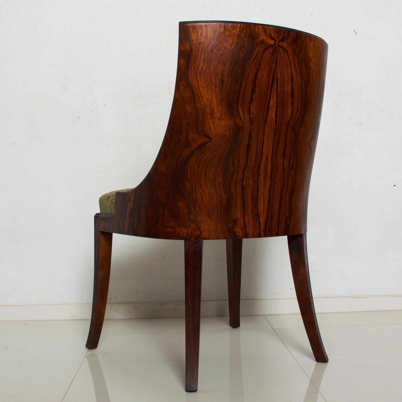 1940s French Art Deco Sculptural Rosewood Side Chairs Style of Gilbert Rohde 5