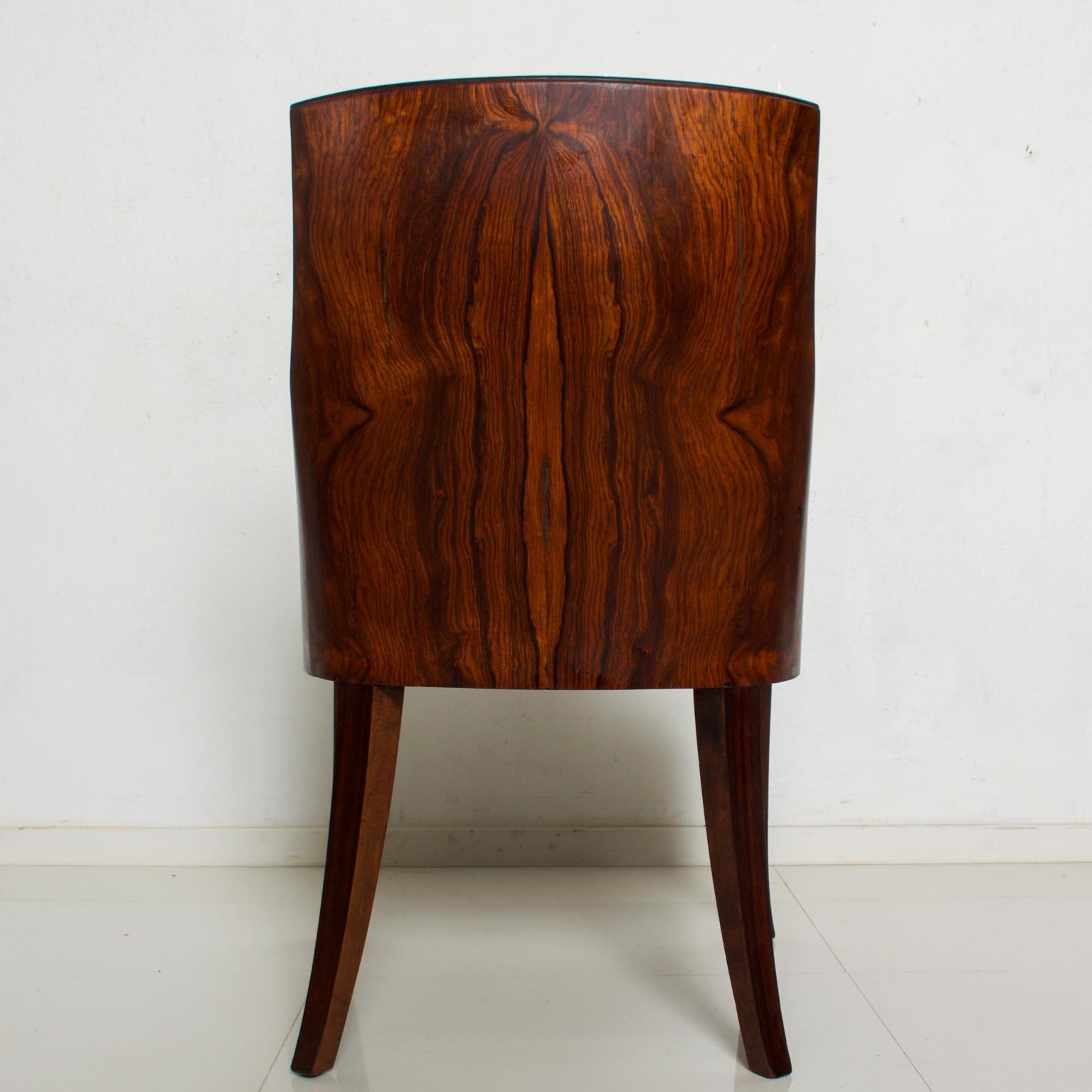 Mid-20th Century 1940s French Art Deco Sculptural Rosewood Side Chairs Style of Gilbert Rohde