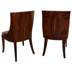 1940s French Art Deco Sculptural Rosewood Side Chairs Style of Gilbert Rohde
