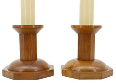 Rare French Art Deco Pair of Candlesticks, 1920, Poor Clares