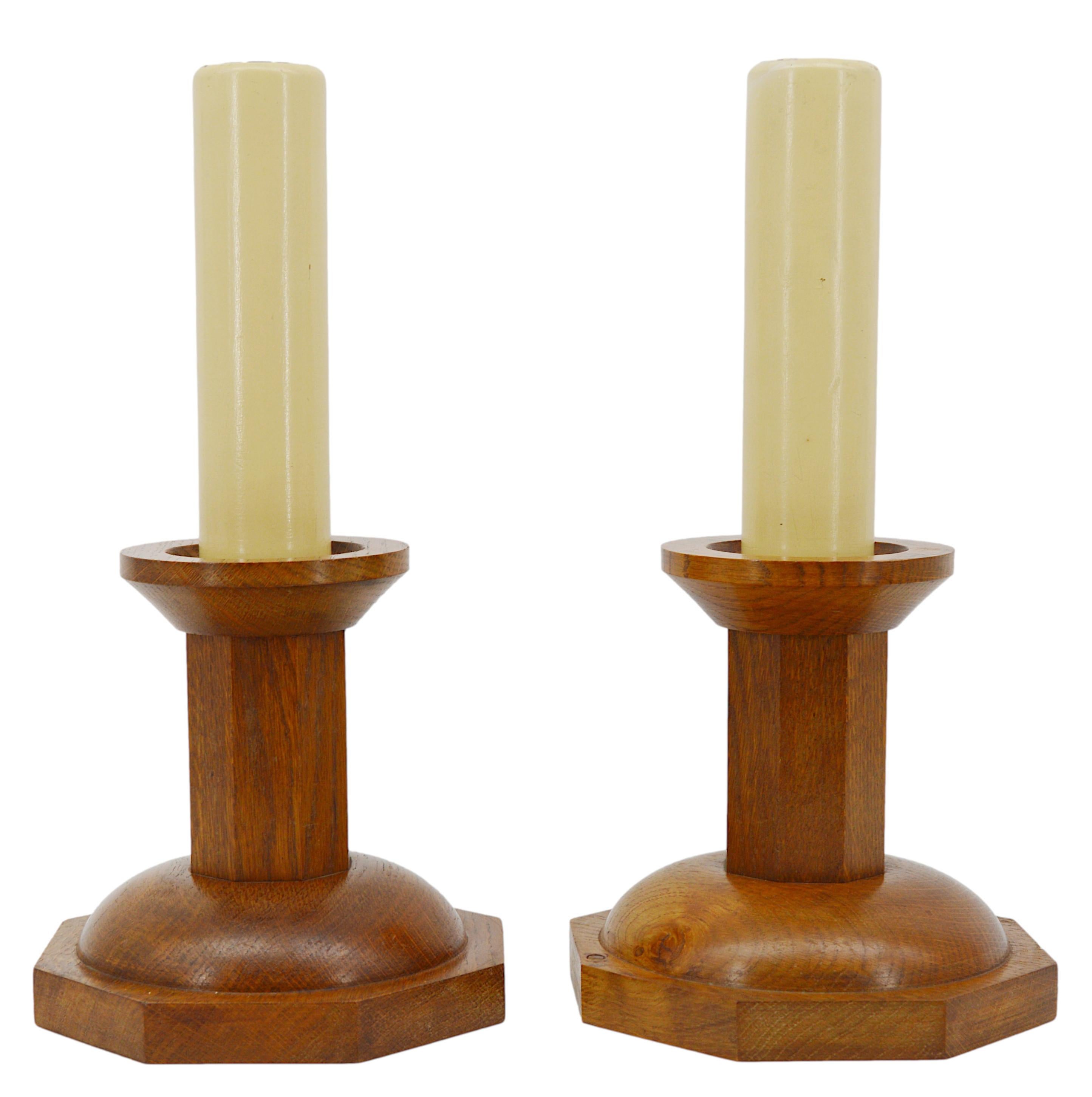 Rare French Art Deco Pair of Candlesticks, 1920, Poor Clares For Sale 1