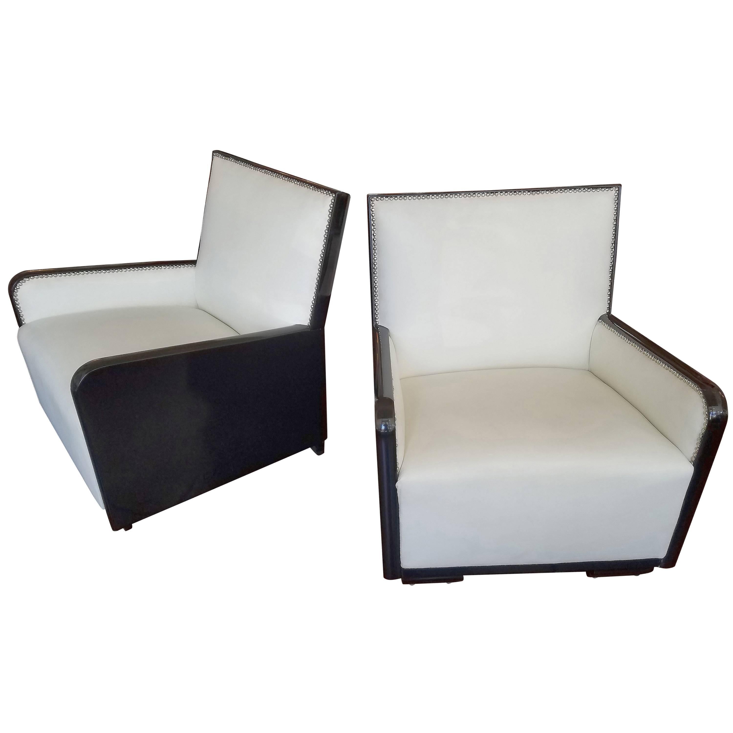 French Art Deco Pair of Chairs