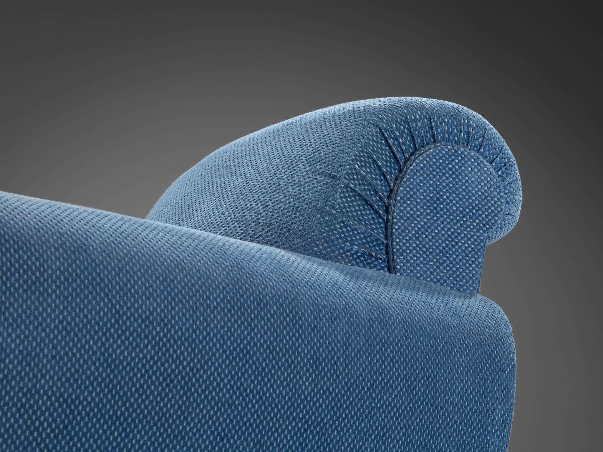 Pareja de sillones art déco franceses tapizados en azul Francés en venta