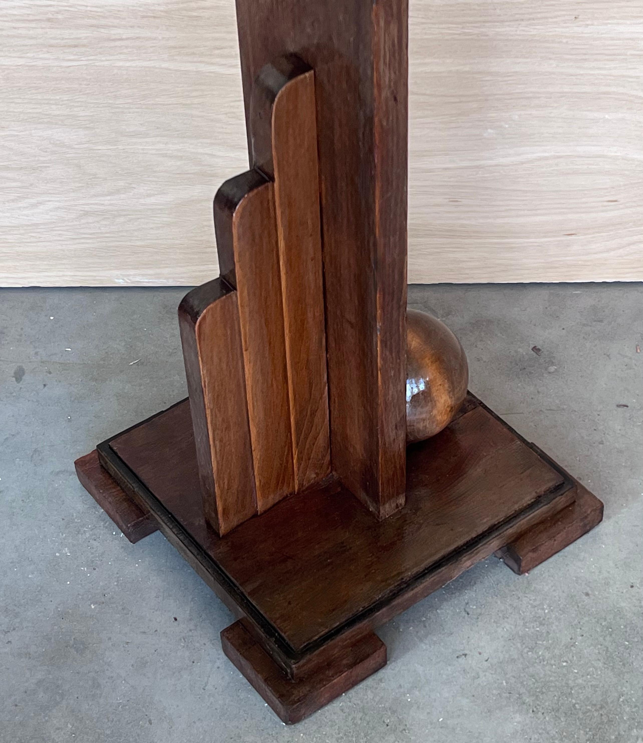 French Art Deco Pair of Pedestals in Walnut and Ebonized Wood For Sale 10