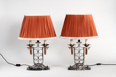 Paar französische Art-Déco-Tischlampen von Raymond Tubes