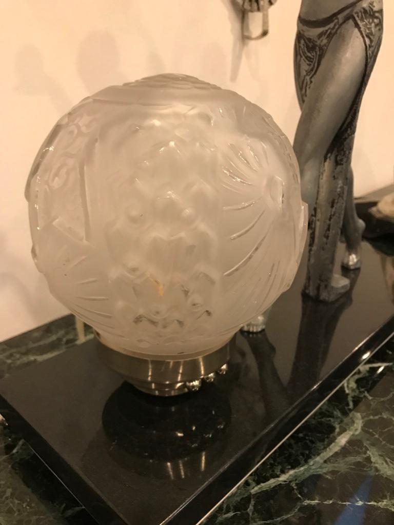 French Art Deco Pair of Table Lamps Signed by Muller Frères Luneville 9