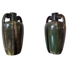 French Art Deco Pair of Terracotta Vases, 1930s