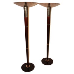 French Art Deco Pair of Torch Style Floor Lamps