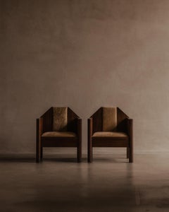 French Art Deco - Pair of Wooden Armchairs