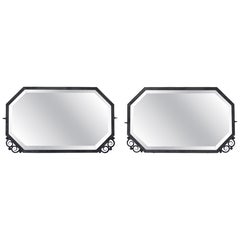 Paire de miroirs Art déco français en fer forgé, 1920