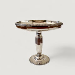 Coppia di piedistalli ottaginali in argento Art Deco francese