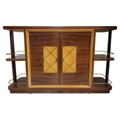 Palisander Rollbarwagen / Trockenbar / Schrank im Art déco-Stil