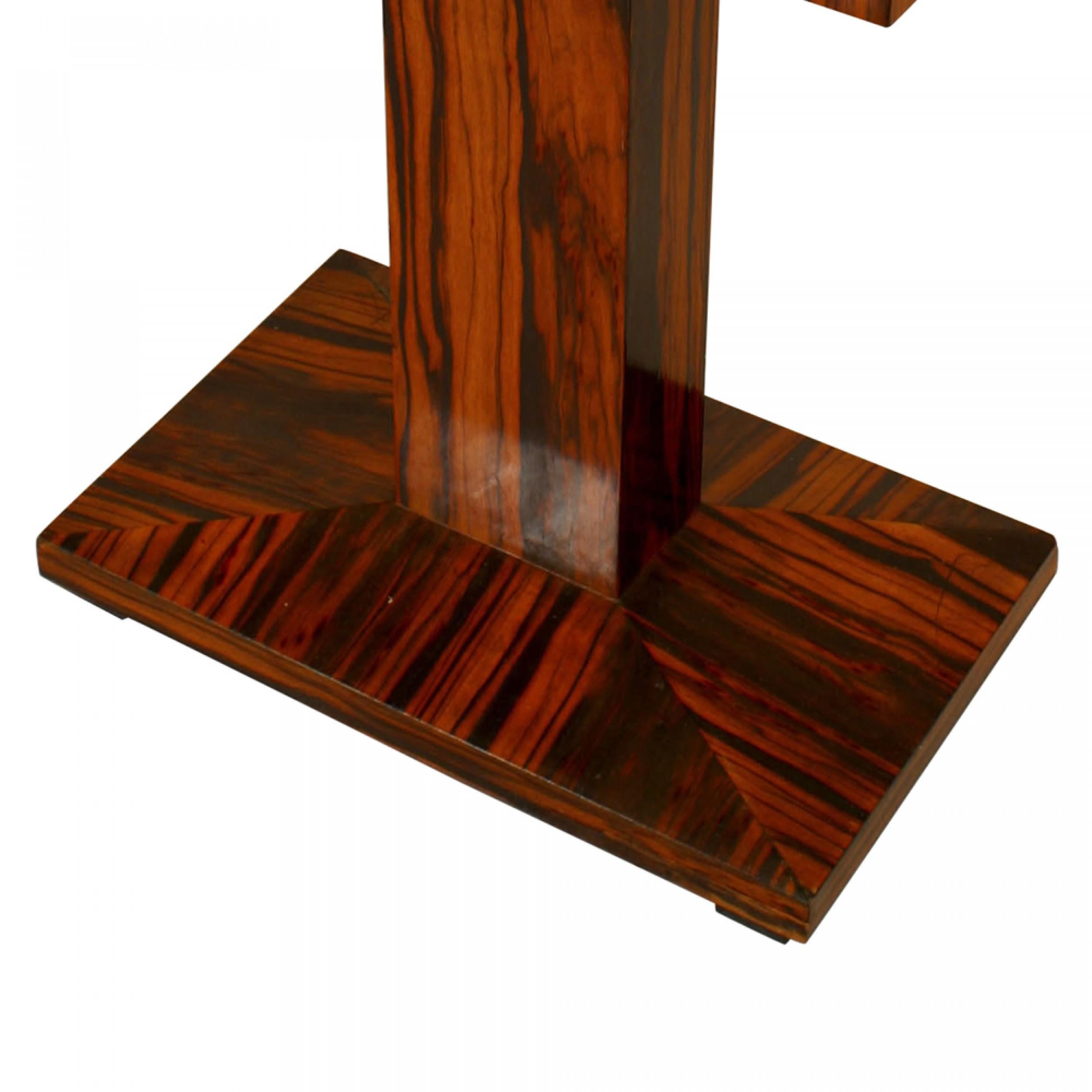Mesa auxiliar francesa Art Decó de madera de palisandro Grabado en venta
