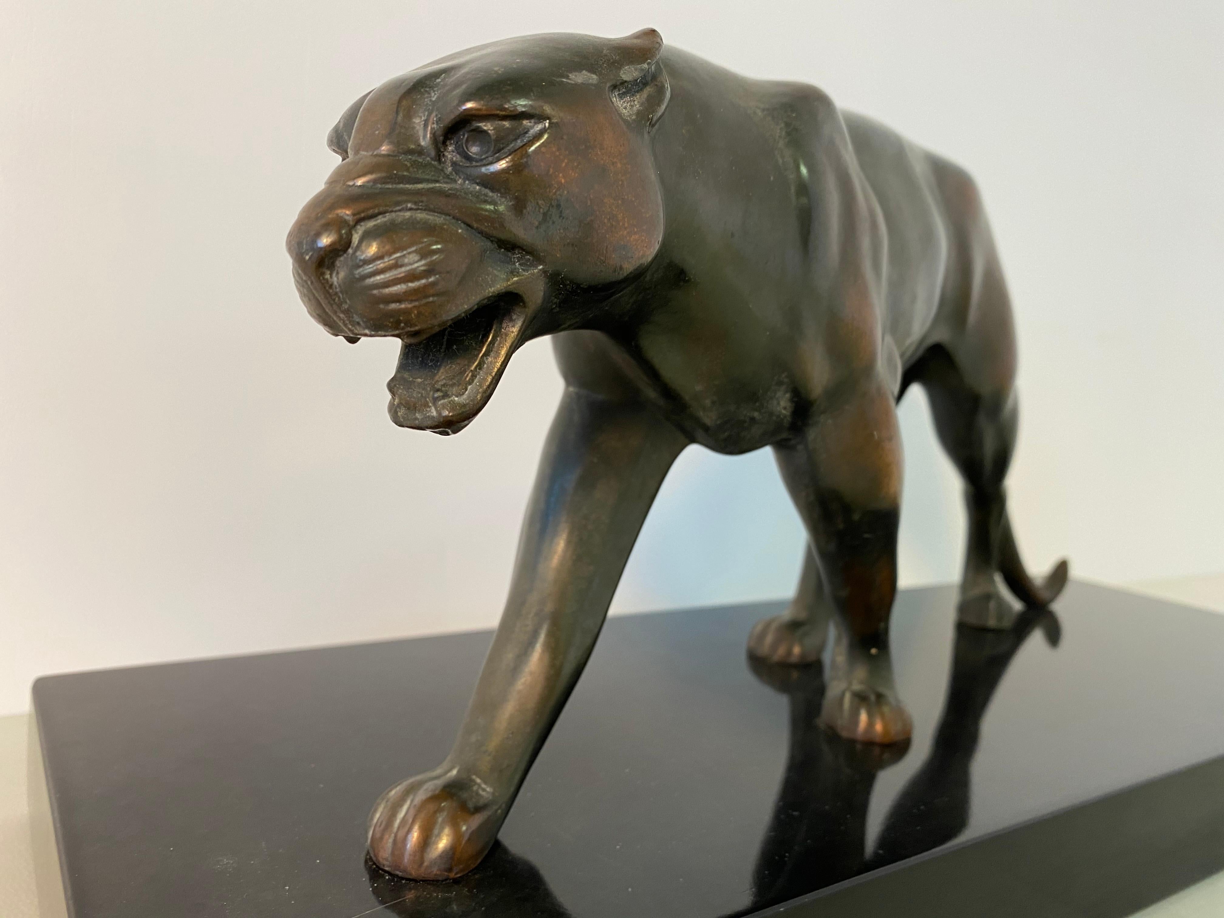 Spelter French Art Deco Panther , 1930s