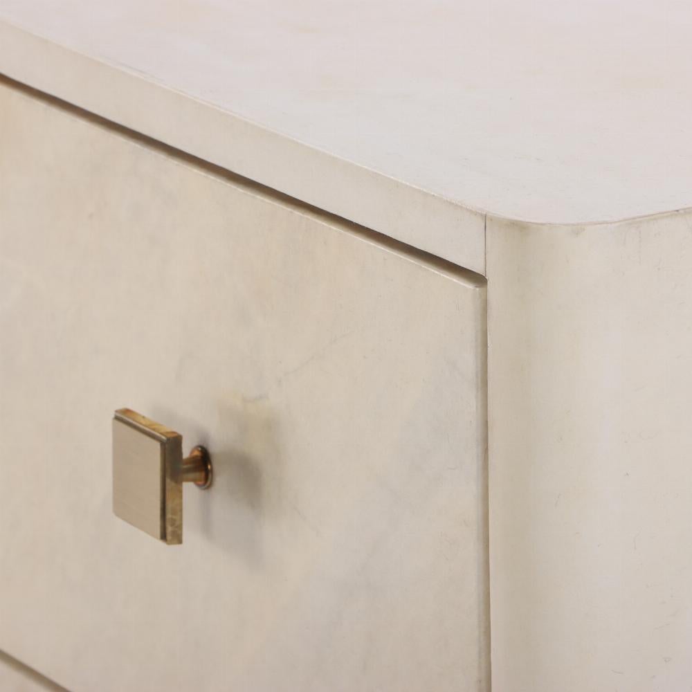 American French Art Deco parchment covered dresser in the manner of Samuel Marx, C. 1930.
