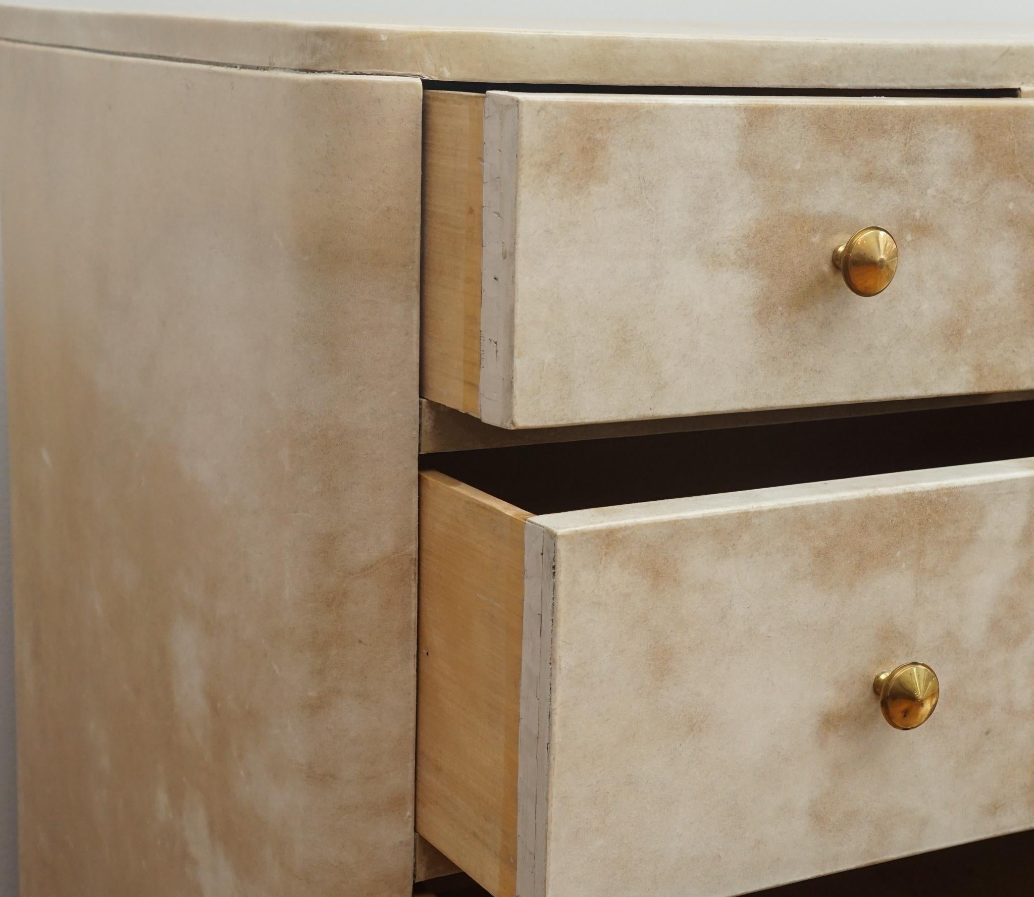 Machine-Made French Art Deco Parchment Dresser in the Style of Samuel Marx