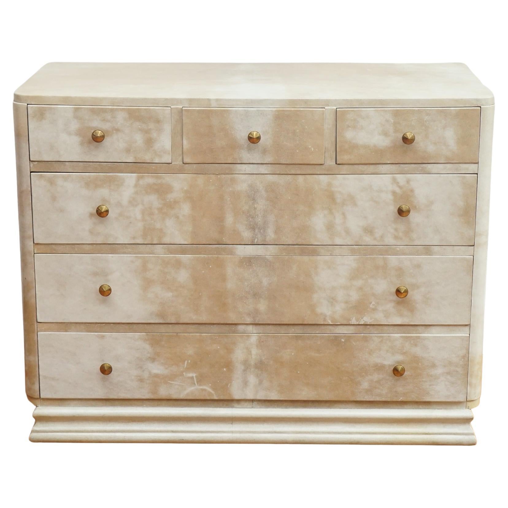 French Art Deco Parchment Dresser in the Style of Samuel Marx