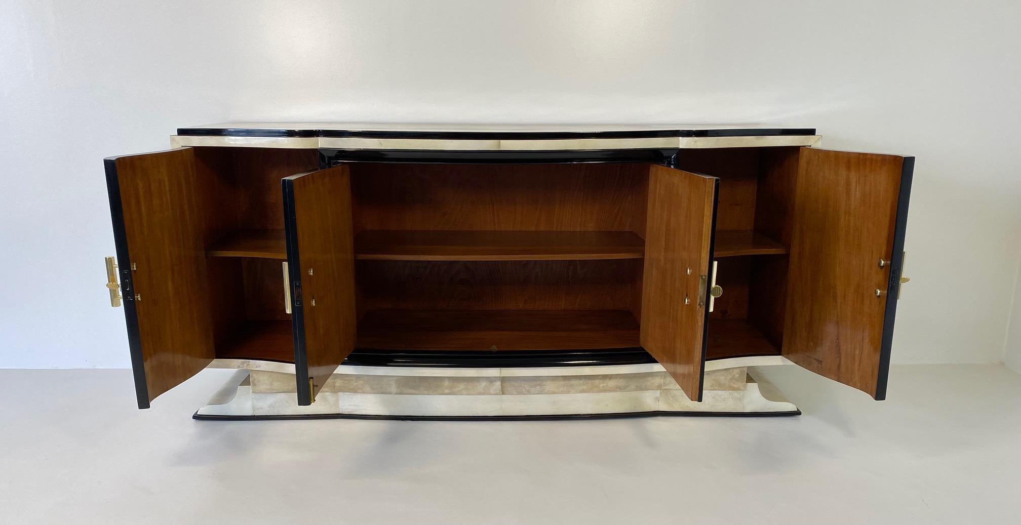 French Art Deco Parchment Sideboard, 1930s 5
