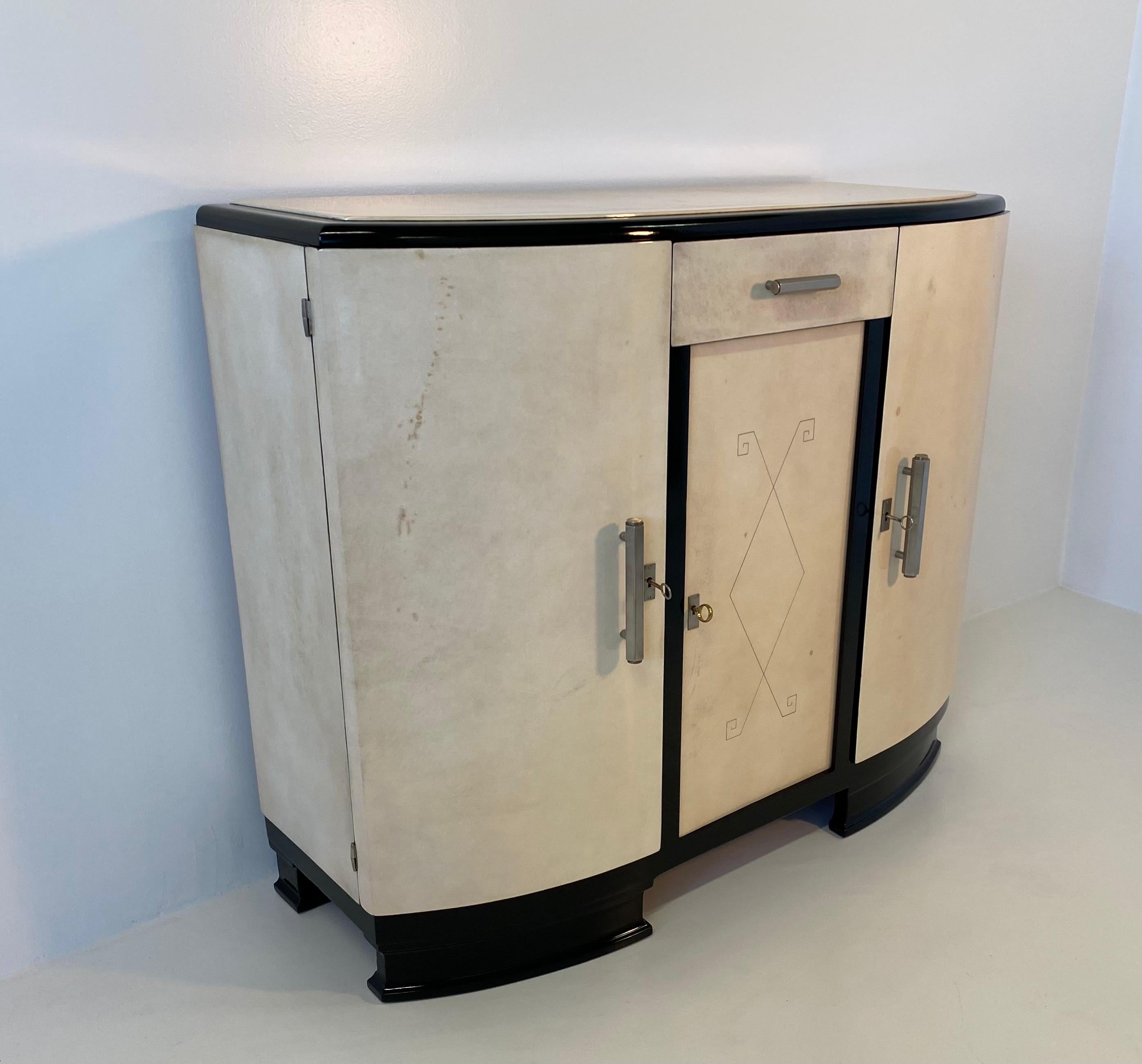 Mid-20th Century French Art Deco Parchment Sideboard, 1930s