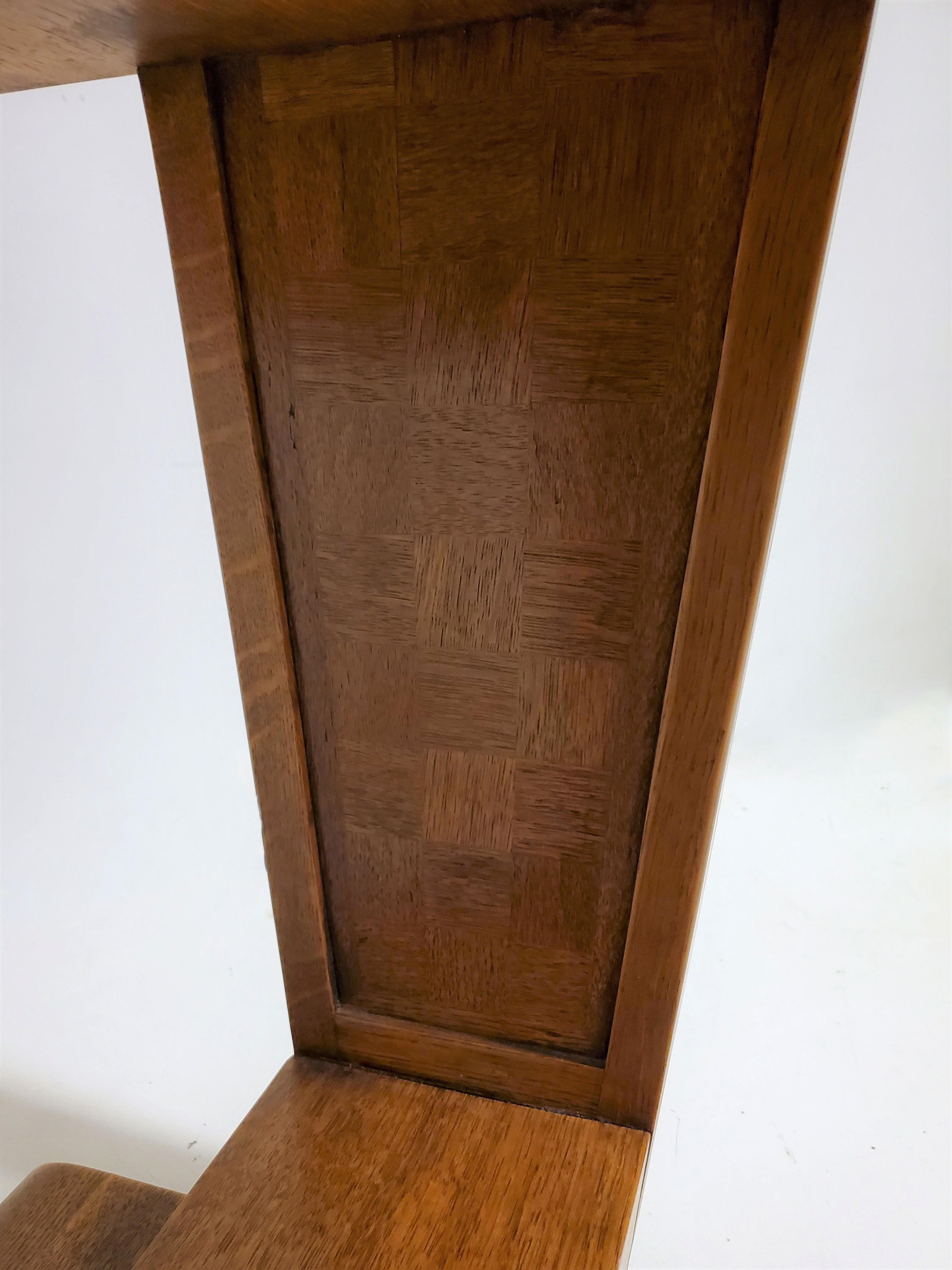 French Art Deco Parquetry Inlaid Oak Winged Side/ End/ Night Table A. Sornay  For Sale 8