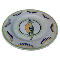 Assiette à perroquet Art déco français Primavera