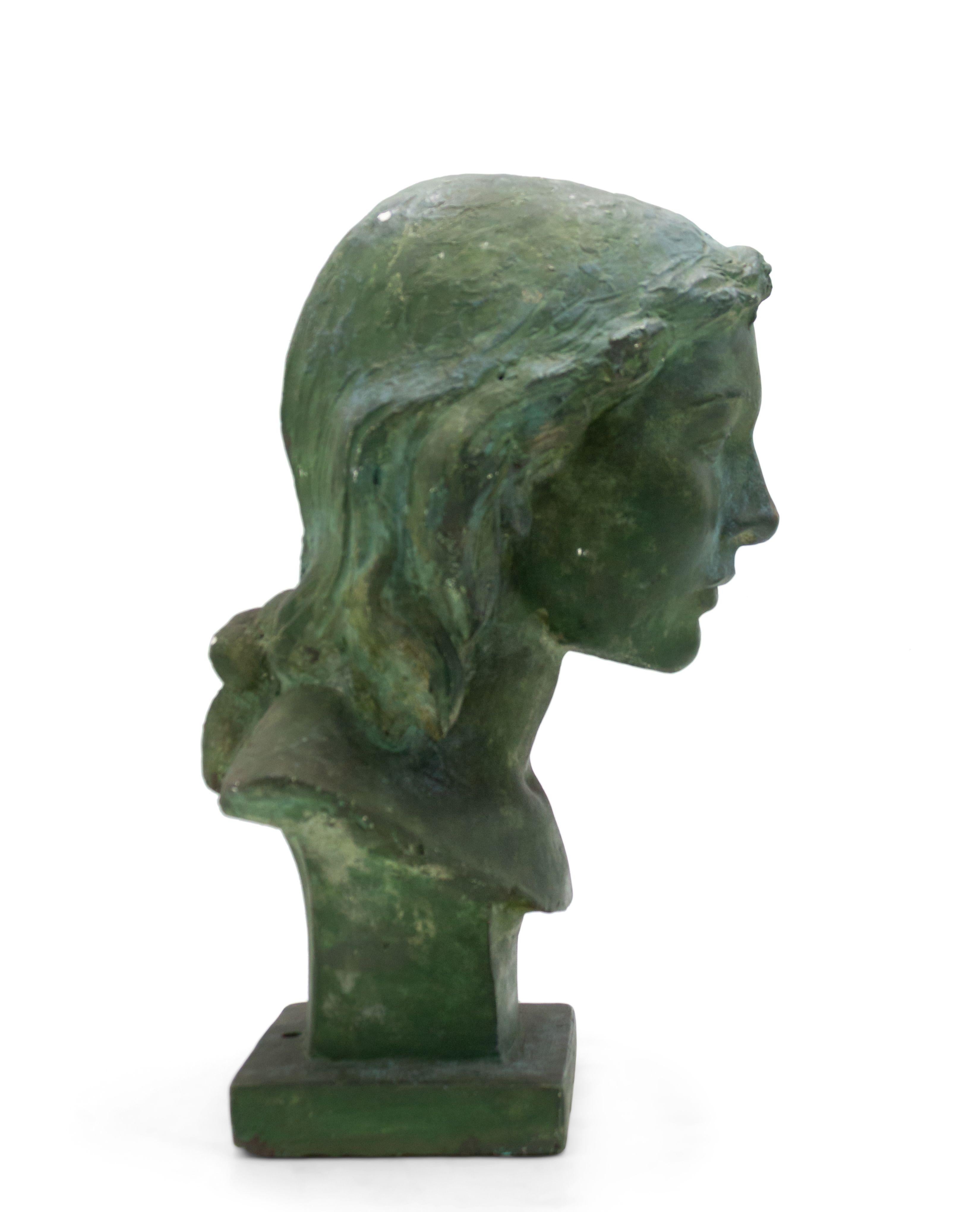 French Art Deco Patina Lady Busts For Sale 11