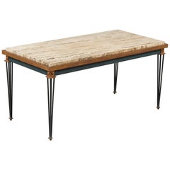 French Art Deco Patinated Iron Coffee Table Attributed to Maison Jansen