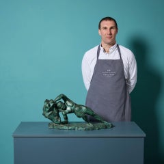 French Art Deco Patinated Sculpture of Sisyphus