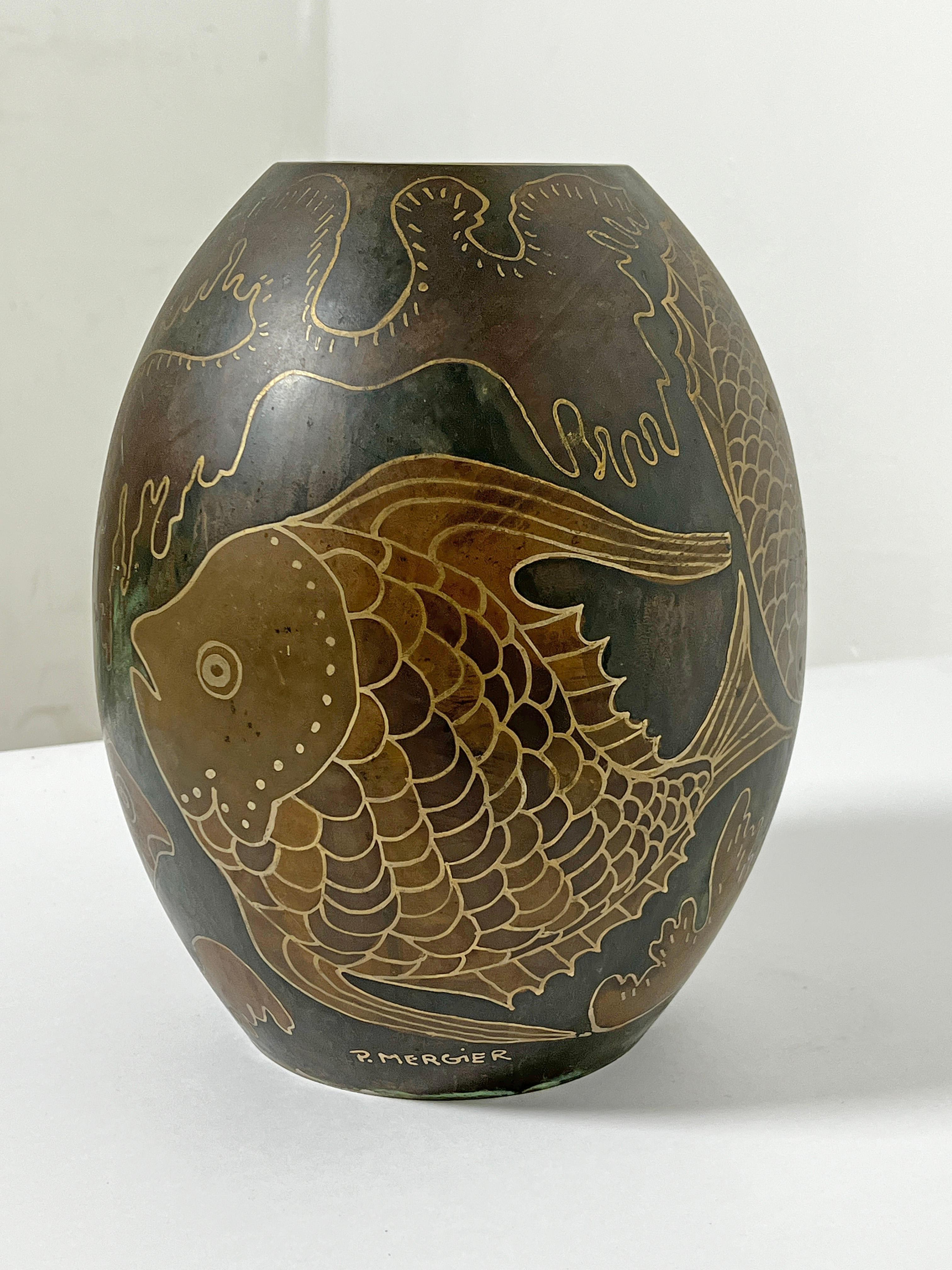 Realizzato con acquaforte Vaso francese Art. Paul Louis Mergier 