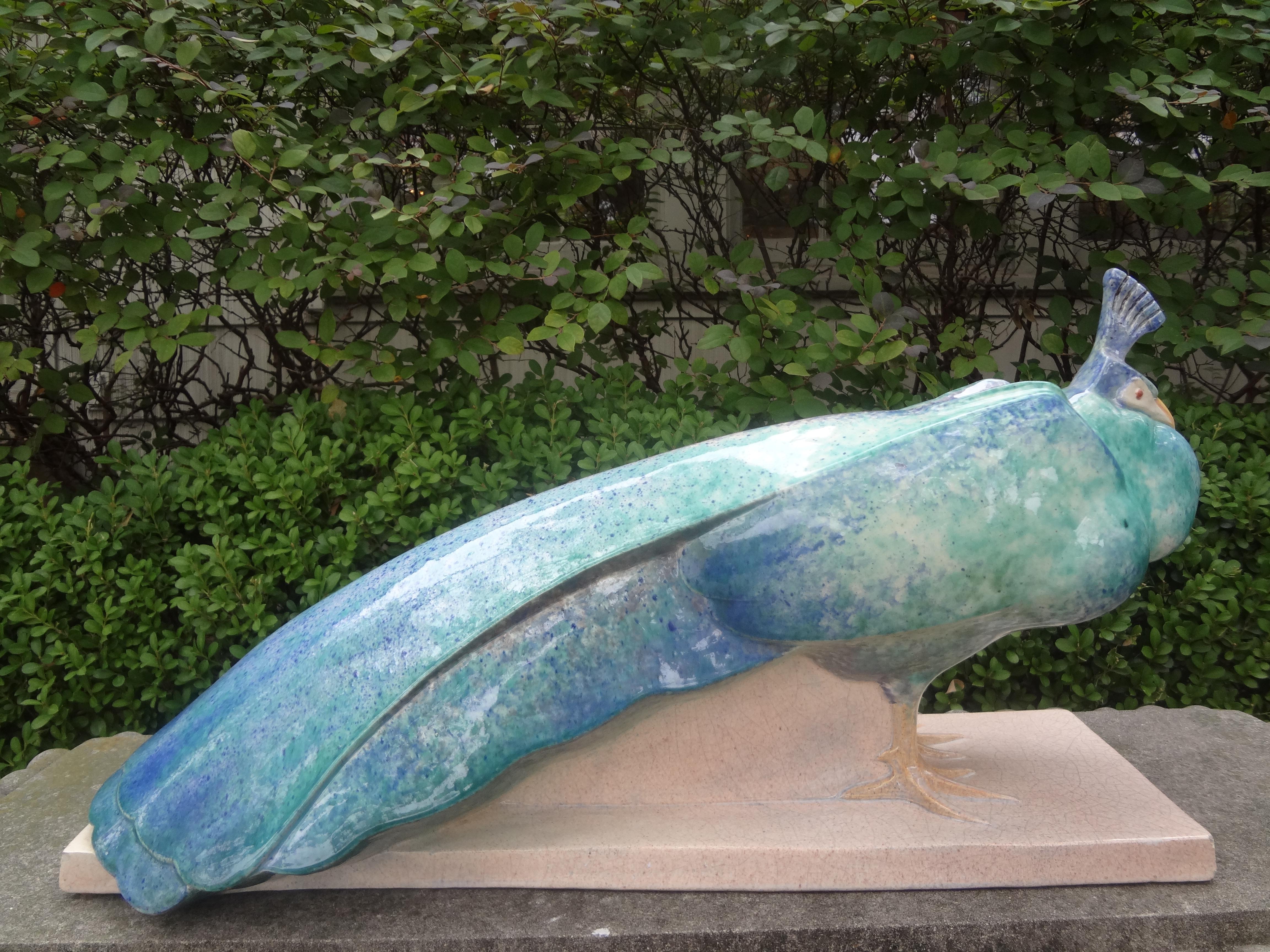 Sculpture de paon Art déco français par Gabriel Beauvais en vente 8